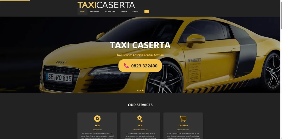 Homepage del sito Servizio Taxi Caserta
